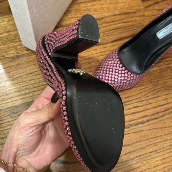 Prada Pink Crystal Heels Size 37 Brand New display only - Picture 3 of 7